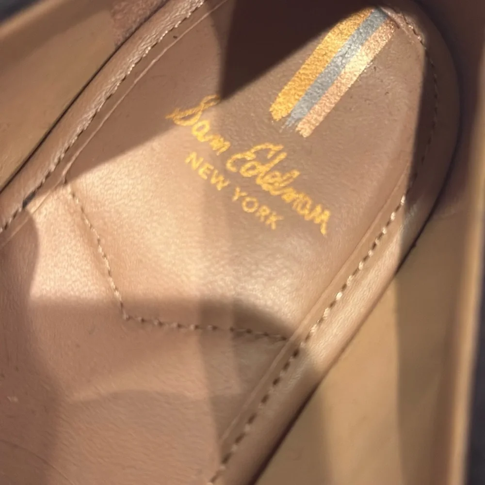 Sam Edelman Navy Sueded Leather Loafers - Picture 3 of 5